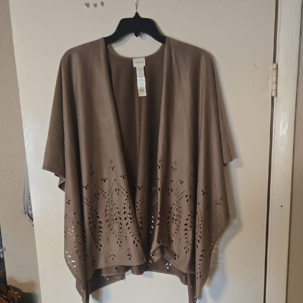 Chico's Taupe Women's Blouse with Cutout Design